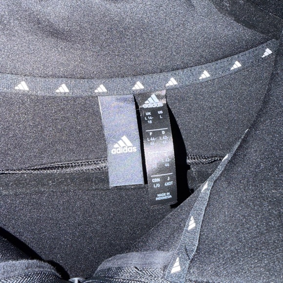 Adidas Black Cropped Quarter Zip Pullover Size Large - Picture 2 of 2